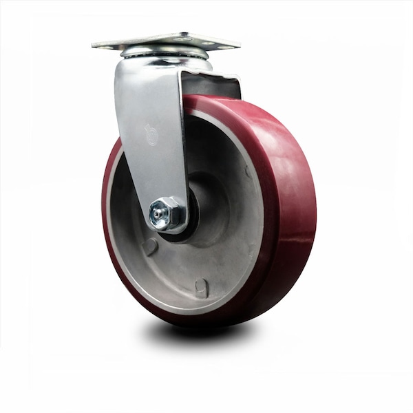 Service Caster 6 Inch Poly on Aluminum Wheel Swivel Caster with Roller Bearing SCC-20S620-PAR - main